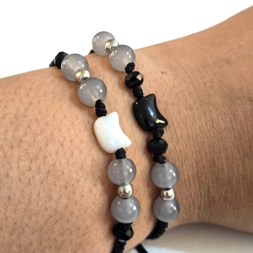 🍒🍒 2 Cat Shape Beaded Bracelet Set